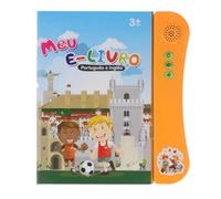 EMUKOEP Educational Portuguese English Sound Book for Bilingual Children Learning Alphabet and Numbers, Animals, Fruits and Vegetables, Interactive Book (Orange)