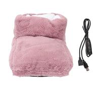 EMUKOEP Electric Heated Foot Warmer, Pink Velvet Material for Home Office Bedroom, USB Rechargeable Thermal Foot Pad