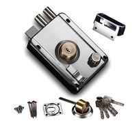 EMUKOEP Exterior Door Lock, Stainless Steel Copper Lock Core, Left Open, with Side Security, Prevents Theft, Old Door Lock