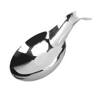 EMUKOEP Fish Shaped Spoon Rest Stainless Steel Spoon Place Tray Utensil Holder with Mirror Polish for Kitchen Counter Stove Top Coffee Station