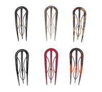 EMUKOEP French Hair Forks, Leopard Print U-Shaped Hair Pins, Elegant Forks for Secure and Stylish Updos, Perfect for Creating French Hairstyles, Great for Special Occasions (6 Piece Set)