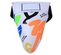 EMUKOEP Graffiti Jockstrap for Children Boxing Training Sanda Taekwondo Breathable Sponge Material Black 1 Unit