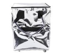 EMUKOEP Grocery Bag with Wheels, Handy Portable Folding Trolley for Stress-Free Shopping Easily Collapsible Shopping Cart Bag for Storage for Busy Lives and On-The-Go Convenience (Silver)