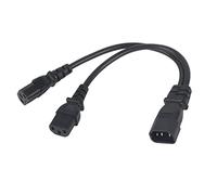 EMUKOEP IEC320 C14 To 2 X C13 Female Power Cord Reinforced Design 2500W For Computer Hosts