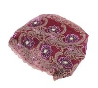 EMUKOEP Lady’s Lace Headscarf Hat, Beautiful Beaded Head Wrap for Women, Chic and Comfortable, Ideal for Fashionable Outfits (Light Purple)