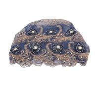 EMUKOEP Lady’s Lace Headscarf Hat, Beautiful Beaded Head Wrap for Women, Chic and Comfortable, Ideal for Fashionable Outfits (Dark Blue)