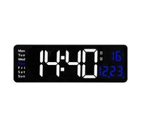 EMUKOEP LED Display Wall Hanging Clock, Large Screen Digital Wall Clock, Remote Control Timer for Office, Home Studio, Black, 15.24 X 5.12 X 1.26 Inch (#3)