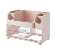 EMUKOEP Makeup Organizer with Drawers, Stylish Cosmetic Display Case for Countertop Perfect Storage for Beauty Essentials Keep Your Bathroom Organized with Easy Access Compartments (Roseate)