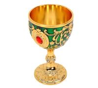EMUKOEP Medieval Goblet Hand Carved Zinc Alloy Drinking Cup | Vintage Wine Glass, Mirror Polished Metal Cup, Exquisite Pattern for Coffee Beer Whiskey Milk Cocktail, Home Bar Wedding