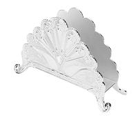 EMUKOEP Modern Paper Napkin Holder Metal Peacock Embossed Tables, Decorative Tissue Box For Kitchen, Restaurant And Bar, Creative Table Top Standing Metal Texture Dispenser (Silver)