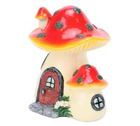 EMUKOEP Mushroom House Sculpture, Handcrafted Resin Mushroom Statue, Whimsical Cartoon Decor, Perfect for Fairy Garden, Home, or Outdoor Display