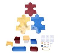EMUKOEP Pegboard Modular Shelf Kit, Stylish and Functional Pegboard Combination for Organizing Tools, Crafts, and Accessories Perfect for Creating Custom Storage Solutions at Home (Red Yellow Blue)