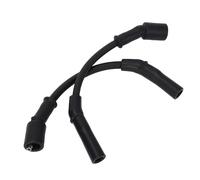 EMUKOEP Plug Wire Set Sparking Plug Ignition Wire Kit High Efficiency Ignition 2Pcs 10.4mm with High Strength Rubber Metal for XB9 XB12 Series Machines (Black)