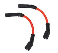 EMUKOEP Plug Wire Set Sparking Plug Ignition Wire Kit High Efficiency Ignition 2Pcs 10.4mm with High Strength Rubber Metal for XB9 XB12 Series Machines (Red)