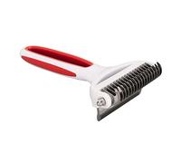 EMUKOEP Premium Quality Dual Purpose Pet Hair Removal Brush, Comb and Hair Removal Tool, Safe and Durable for Professional Groomers (Red)