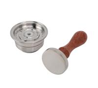 EMUKOEP Reusable Coffee Capsule with 304 Stainless Steel, Tamper, Spoon and Brush, Coffee Capsule for Refillable Capsule Cups, Manipulation Tool, Control Coffee Grounds Density for