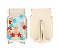 EMUKOEP Reward Jar for Kids, Solid Wood Magnetic Positive Behavior Incentive Jar with Tokens for Classroom Home Potty Training Chores Reading (Star Pattern)