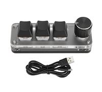 EMUKOEP RGB Lights Mini Custom Keyboard 3 Keys Red Switch Shortcuts Plug and Play Backlit Programming Macro Gameing Keyboard for PC Laptop