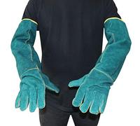 EMUKOEP Safety Gloves Against Leather Protective Gloves (Dark Green)