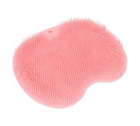 EMUKOEP Shower Foot Scrubber Bath Foot Massager and Cleaner Mat 3D Design Deep Toe Seam Cleaning TPR Material Pink with 75 Strong Suction Cups and Hanging Holes for Home Bathroom
