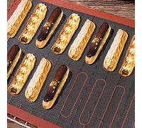 EMUKOEP Silicone Baking Mat Non Stick Oven Sheet Liner Fiberglass Reinforced Reusable Cooking Mat for Cookies Brownies Pizza Cakes with Heat Even Distribution Dishwasher Safe (Black)