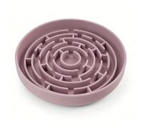 EMUKOEP Slow Feeder Dog Bowl Interactive Puzzle Cat Food Bowl Silicone Lick Mat Puzzle Feeding BPA Free Non Slip Microwave Safe with Pattern for Small to Medium Cats a (Pink)