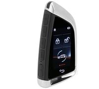 EMUKOEP Smart Remote Car Key Screen LCD Anti Lost 5.0 Keyless Entry Auto Lock Key Fob for One Click Start Car (Silver)