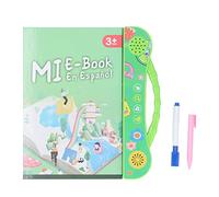 EMUKOEP Spanish English Bilingual Electronic Learning Sound Book Interactive Talking Sound Book for Kids with 11 Educational Topics 4 Games Math Sheets Stories