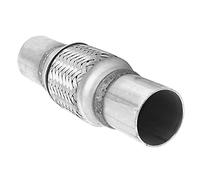 EMUKOEP Stainless Steel Flexible Pipe Corrugated Flexible Joint Tube 1.75in x 8in Universal Exhaust Flex Pipe with Braided Liner for Vibration Isolation Thermal Expansion