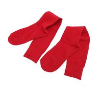 EMUKOEP Thickened Stretchy Cotton Fencing Socks, Protective Fencing Stockings, Knee Socks for Training Game, Red, Breathable, Comfortable Sports Socks for Long Training Sessions (S)
