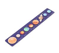 EMUKOEP Wood Solar System Board, Model of The Solar System, Blue Long Back, Science, Wood Educational, PUZ Schools for Boys and Girls (Red Sun)