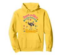 Emus Bird Funny Just a girl who love emu mom daughter niece Pullover Hoodie