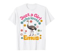 Emus Bird Funny Just a Girl who Love emu mom Daughter Niece T-Shirt