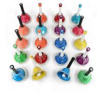 EMUS Junior Handbells with Push Knobs - Color-Coded Handbells | Push Knob and Traditional Swing | 5, 8, 13 and 20-Note Sets, Chromatic and Diatonic | 5" High