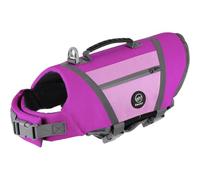 EMUST Dog Flotation Vest, High Visibility Life Vests for Dogs with High Buoyancy, Heavy-Duty Dog Life Jackets for Large Dogs with Adjustable Straps for Pugs, Boxers, Basset Hounds, Purple, L