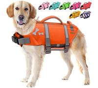 EMUST Dog Life Jacket, Dog Life Vests for Swimming, Beach Boating with High Buoyancy, Dogs Flotation Vest L, NewOrange