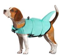EMUST Dog Life Jacket, Ripstop Dog Lifesaver Vests with Rescue Handle for Small Medium and Large Dogs, Pet Safety Swimsuit Preserver for Swimming Pool Beach Boating (XS,SolidTurquoise)