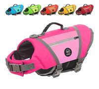 EMUST Dog Life Jackets, Durable Dog Life Jackets for Swimming, Boating with High Visibility, Stylish Dog Swimsuit with D-Ring for Dog Leash for Swimming, Boating, Kayaking, Pink, XL