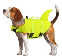EMUST Dog Life Vest for Boating, Adjustable Ripstop Large Dog Life Jacket Vest with Rescue Handle for Pool Beach Boating (L, BrightYellow)