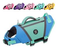 EMUST Dog Life Vests, Lightweight Dog Floating Vest with Durable Rescue Handle Quick-Release Buckles, Adjustable Dog Lifejacket with Pockets for Bulldogs, Dachshunds, Corgis, Blue, XXL