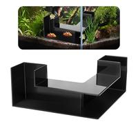 EMUTOL Aquarium Underground Tunnel 5", Dual-Entrance Fish Tank Cave | Aquarium Cave with Clear 360° Viewing, Shrimp Hideout, Substrate Buried Decor for Betta, Corydoras, Loaches, Black