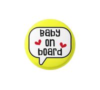 EMUWORKS - Baby On Board Badges , Featuring Speech Bubble Pregnancy Announcement In Style , Yellow Pin Button Badge Pinback Closing , Small and Durable Size 1 inch 25 mm