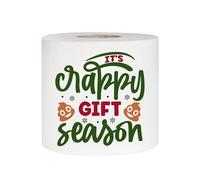 EMUWORKS Novelty 3ply Toilet Roll - Christmas Gifts Funny Toilet Paper Joke Bathroom Tissue in Red Organza Bag for Secret Santa Kids Christmas Xmas Stocking Fillers #1 (Crappy Gift Season)