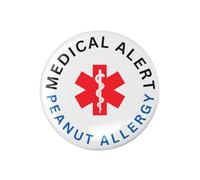 EMUWORKS Pin Badges for Medical Bag - 1 Inch Medical ID Badge for Peanut Allergy- Secure Pinback Button Badges - Medic Alert Medical Pin Badge - Glossy First Alert Medical ID