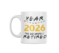 EMUWorks Retirement Ceramic Coffee Mug, 11oz, Yellow, Funny 'The One Where I Retired' Design, Happy Retirement Gift for Men and Women