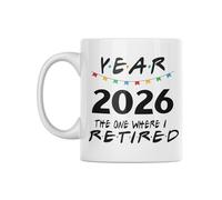 EMUWorks Retirement Mug 11oz Glossy Ceramic Coffee Cup - Funny Retired Gift for Men Women, The One Where I Retired Design, Leaving Gift for Colleague, Happy Retirement Present, Farewell Party Mug