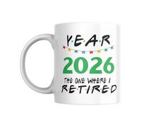 EMUWorks Retirement Mug 11oz Green Design - Funny The One Where I Retired Ceramic Coffee Cup, Happy Retirement Gift for Men Women, Leaving Gift for Colleague