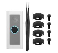 EMVANV 4 Pcs Doorbell Button Replacement,with Tweezer and Screws Doorbell Pro Buttons Replacement Video Doorbell Buttons Compatible with Doorbell Pro, Repair Split Cracked Broken Button(Black)