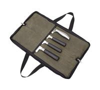 EMVANV Knife Bag,Knife Roll Waxed Canvas knife Case with 4 Pockets for Knives and Kitchen Tools C-hef Knife Bag With Handle For Kitchen Tools Camping Picnic Storage(army green)