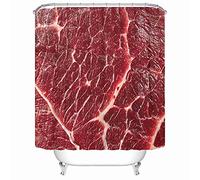 Emvency Fabric Shower Curtain Curtain with Hooks Red Beef of Meat Raw Food Meal Steak 72"X72" Waterproof Decorative Bathroom
